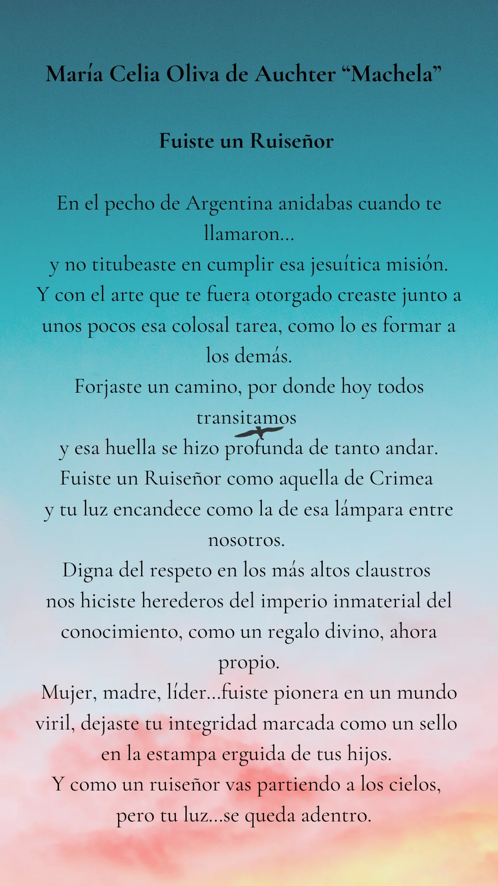 Fuiste un Ruiseñor